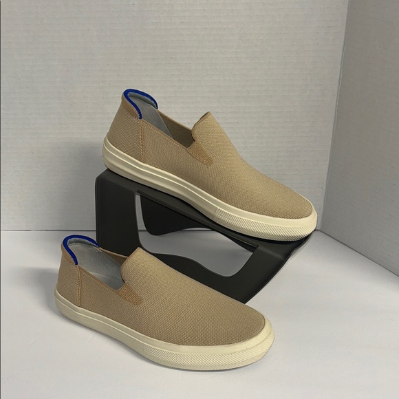 Rothy's Beige Slip-On Sneakers with Blue Accent - Picture 4 of 16